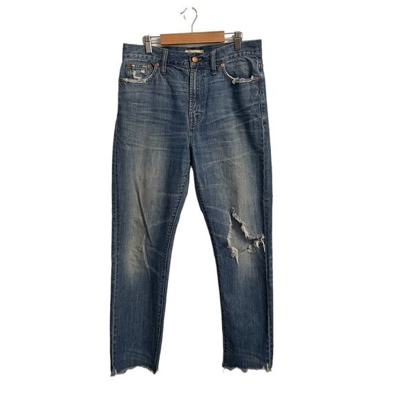 Madewell "The Perfect Summer Jean" Destructed Edition High Rise Tapered Size 29 - Picture 1 of 8